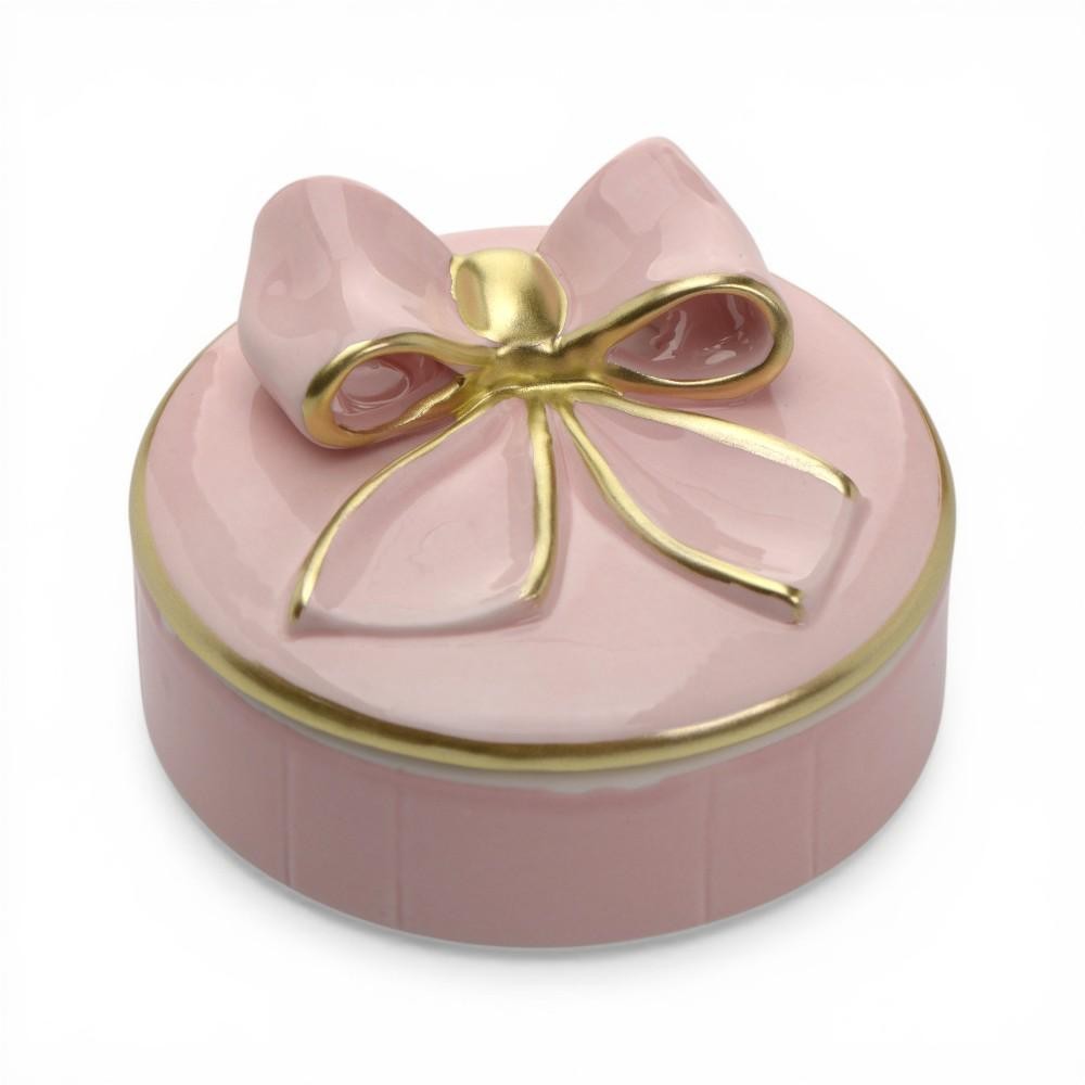 SCATOLA IN PORCELLANA COLORE ROSA